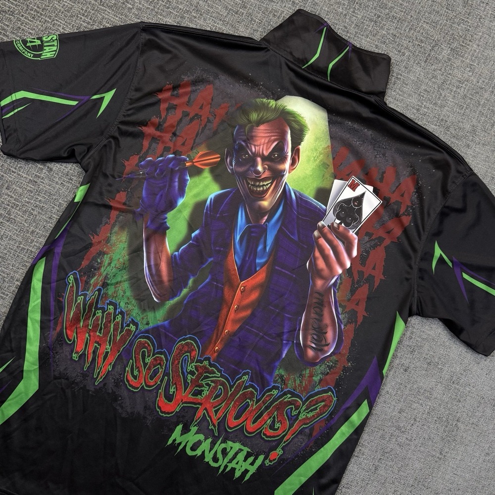 The Joker Monstah Shirt Men's Large 1/4‎ Zip WHY SO SERIOUS Performance Golf